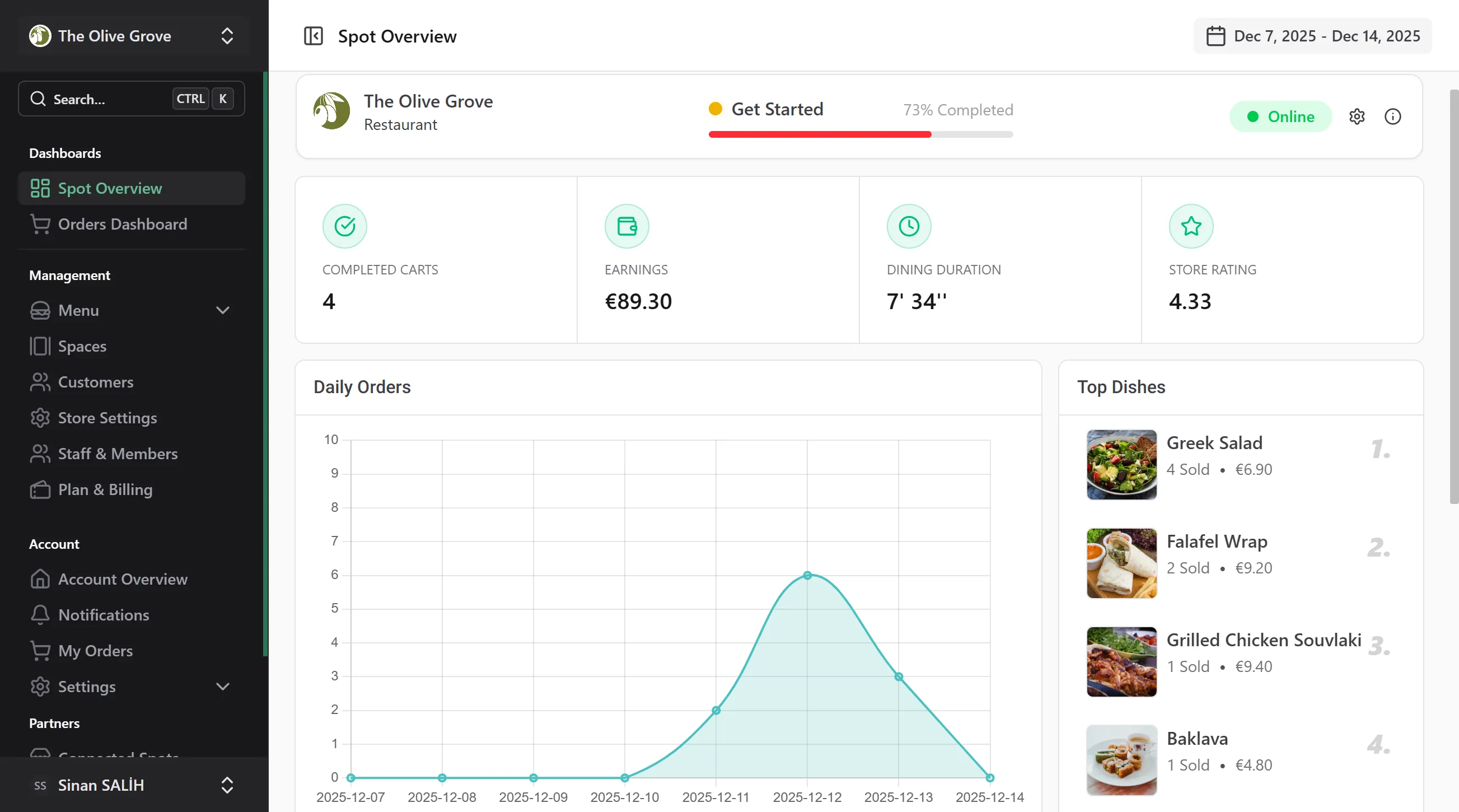 Screenshot Dashboard